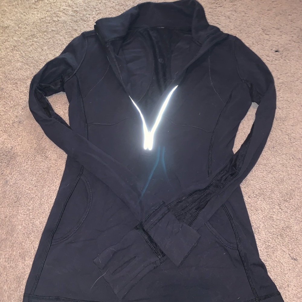 Lululemon rulu running 1/4 zip 6 black